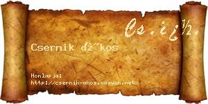 Csernik Ákos névjegykártya